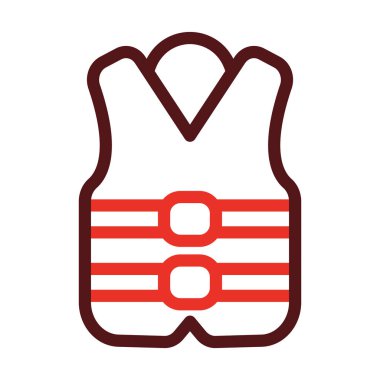 Life Jacket Kalın Çizgi Kişisel ve Ticari Kullanım İçin İki Renk Simgesi