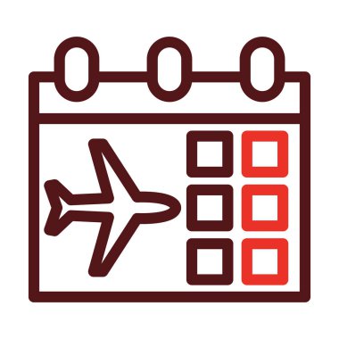 Kişisel ve ticari kullanım için Uçuş Tarihi Kalın Çizgisi İki Renk Simgesi