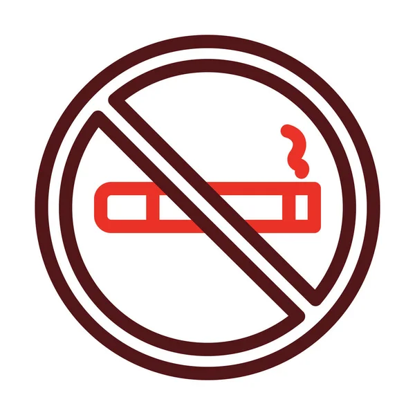 Tilos Dohányzás Vastagság Vonal Két Szín Ikonok Személyes Kereskedelmi Használatra — Stock Vector