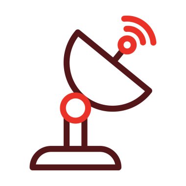 Kişisel ve ticari kullanım için Uydu Tabağı Kalın Çizgisi İki Renk Simgesi