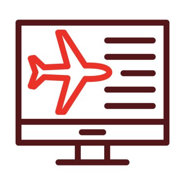 Kişisel ve ticari kullanım için Uçuş Bilgileri Kalın Çizgi İki Renk Simgesi