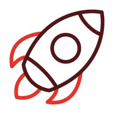 Roket Kalın Çizgisi Kişisel ve Ticari Kullanım İçin İki Renk Simgesi