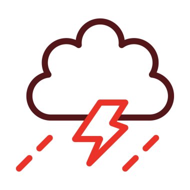 Fırtına Kalın Çizgisi Kişisel ve Ticari Kullanım İçin İki Renk Simgesi