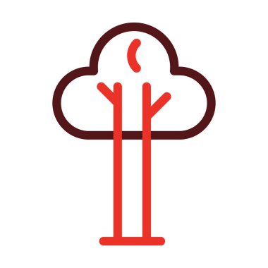 Kişisel ve ticari kullanım için Ağaç Kalın Çizgisi İki Renk Simgesi