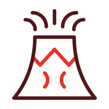 Volkan Kalın Çizgisi Kişisel ve Ticari Kullanım İçin İki Renk Simgesi