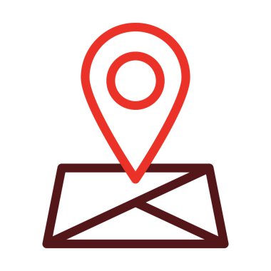 Kişisel ve ticari kullanım için GPS Kalın Çizgisi İki Renk Simgesi