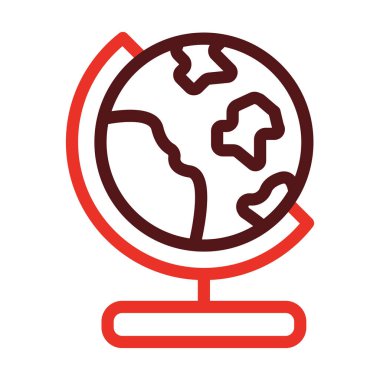 Kişisel ve ticari kullanım için Coğrafya Kalın Çizgisi İki Renk Simgesi