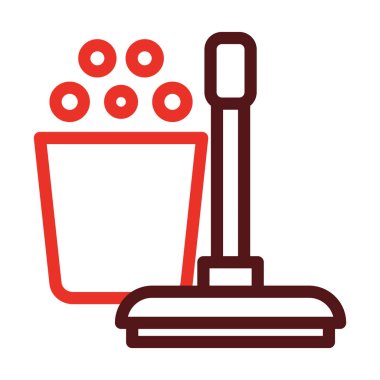 Kişisel ve Ticari Kullanım İçin Temizleme Araçları Kalın Çizgisi İki Renk Simgesi