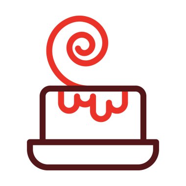 Kişisel ve ticari kullanım için Tereyağı Kalın Çizgisi İki Renk Simgesi