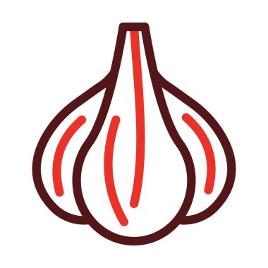 Sarımsak Kalın Çizgisi Kişisel ve Ticari Kullanım İçin İki Renk Simgesi