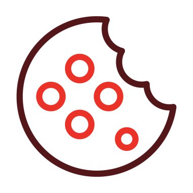 Kurabiyeler Kalın Çizgi Kişisel ve Ticari Kullanım İçin İki Renk Simgesi