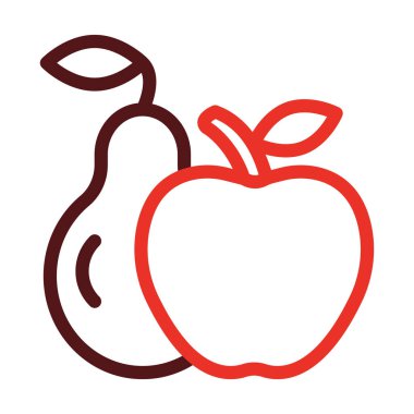 Kişisel ve ticari kullanım için Meyve Kalın Çizgisi İki Renk Simgesi