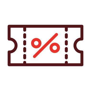 Kişisel ve ticari kullanım için Kupon Kalın Çizgisi İki Renk Simgesi