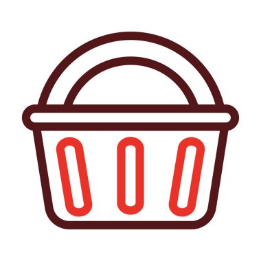 Kişisel ve ticari kullanım için Basket Kalın Çizgisi İki Renk Simgesi