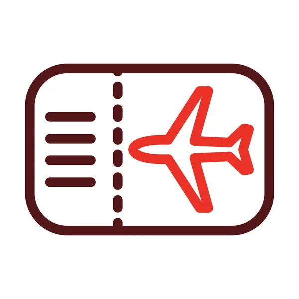 飛行機のチケット 個人的および商業使用のための厚いライン2色のアイコン — ストックベクタ