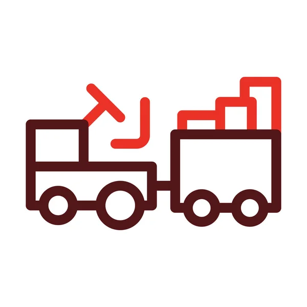 Ligne Épaisse Camion Bagages Deux Icônes Couleur Pour Usage Personnel — Image vectorielle