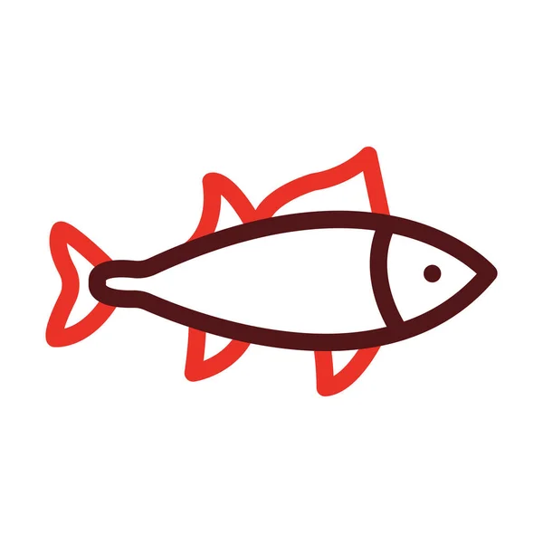 Kişisel Ticari Kullanım Için Ton Balığı Kalın Çizgisi Renk Simgesi — Stok Vektör