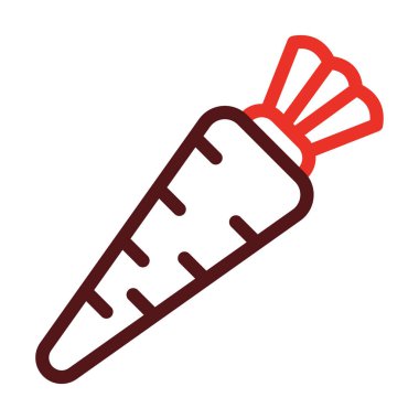 Kişisel ve ticari kullanım için Havuç Kalın Çizgisi İki Renk Simgesi