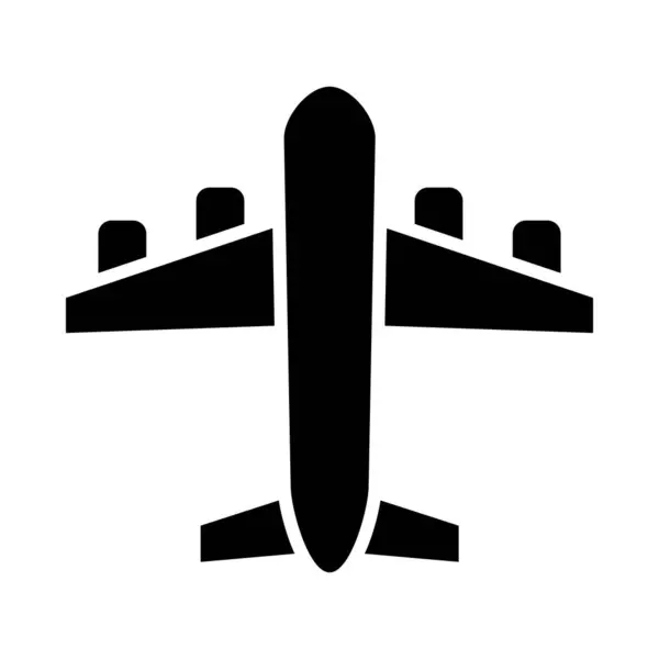 Ikona Wektora Samolotu Glyph Użytku Osobistego Handlowego — Wektor stockowy
