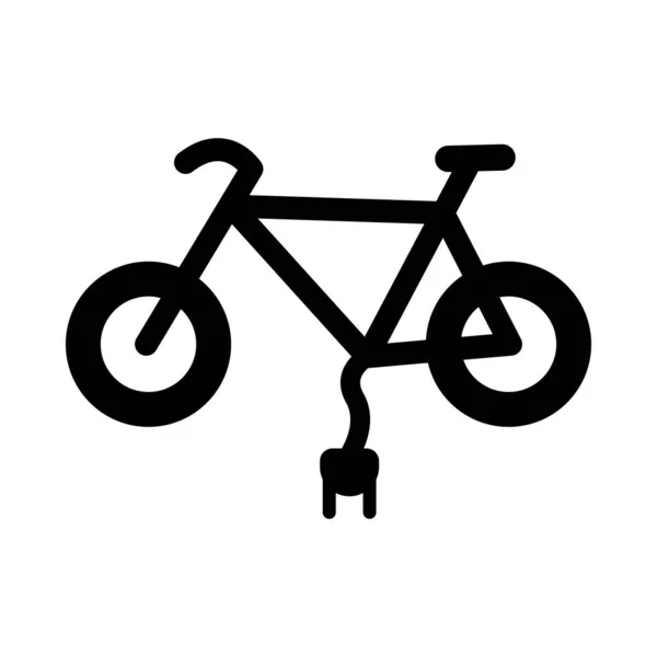 Electric Bicycle Vector Glyph Icon Personal Commercial Use — Stock Vector