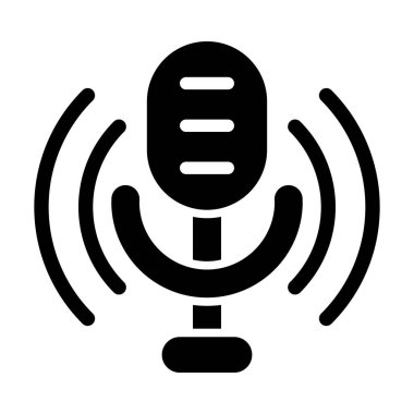 Kişisel ve Ticari Kullanım İçin Ses Vektör Yardımcısı Glyph Simgesi