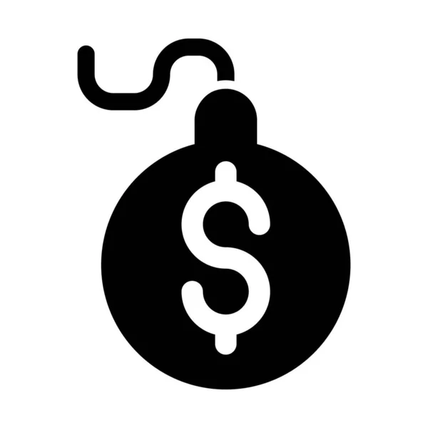 Ikona Wektora Długu Glyph Użytku Osobistego Komercyjnego — Wektor stockowy