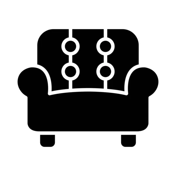 Couch Vector Glyph Icon Voor Persoonlijk Commercieel Gebruik — Stockvector