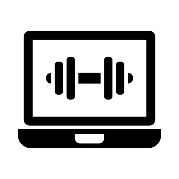 Online Workout Vector Glyph Εικονίδιο Για Προσωπική Και Εμπορική Χρήση — Διανυσματικό Αρχείο