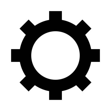 Kişisel ve ticari kullanım için Gear Vektörü Glyph Simgesi