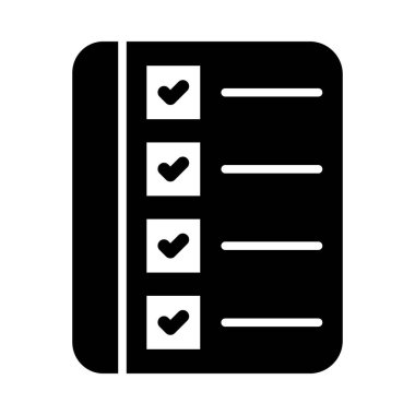 Kişisel ve Ticari Kullanım İçin Kontrol Listesi Vektörü Glyph Simgesi