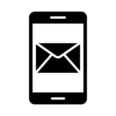 Kişisel ve Ticari Kullanım İçin E- posta Vektörü Glyph Simgesi