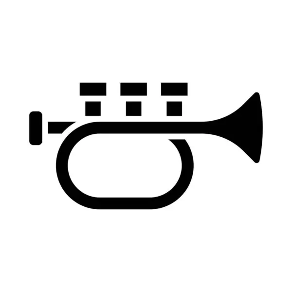 Kişisel Ticari Kullanım Için Trompet Vektörü Glyph Simgesi — Stok Vektör