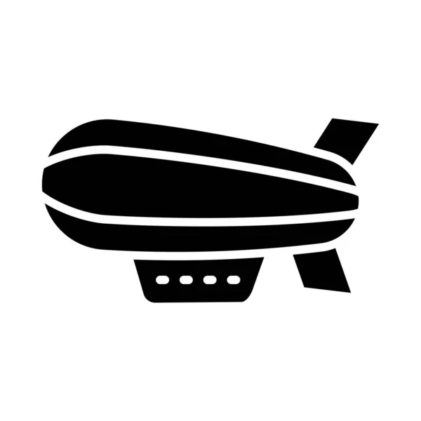Zeppelin Vector Glyph Ikona Użytku Osobistego Komercyjnego — Wektor stockowy