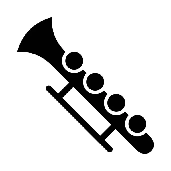 Clarinet Vector Glyph Icon Para Uso Personal Comercial — Vector de stock