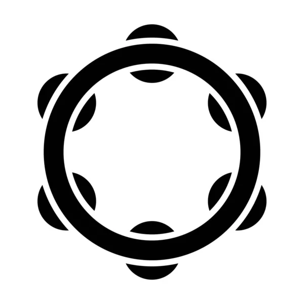 Tambourine Vector Glyph Icon Pentru Personal Comercial — Vector de stoc