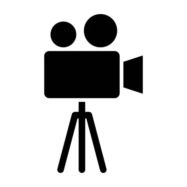 Video Camera Vector Glyph Icon Personal Commercial Use — Stock Vector