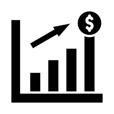Kişisel ve Ticari Kullanım İçin Yatırım Vektörü Glyph Simgesi
