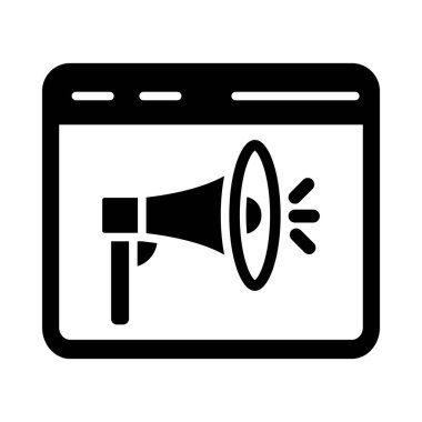 Kişisel ve ticari kullanım için Tanıtım Vektörü Glyph Simgesi