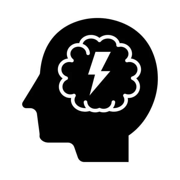 Mind Power Vector Glyph Icon Personal Commercial Use — Stock Vector