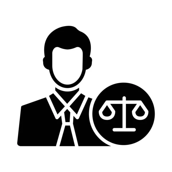 Právní Poradce Vector Glyph Icon Pro Osobní Komerční Použití — Stockový vektor