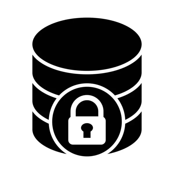 Ikon Glyph Data Terkunci Untuk Penggunaan Pribadi Dan Komersial - Stok Vektor