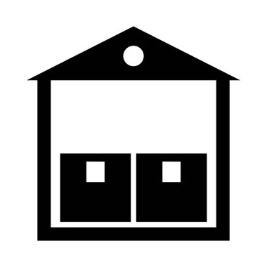 Kişisel ve ticari kullanım için Depo Vektörü Glyph Simgesi