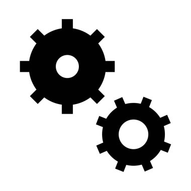 Kişisel ve ticari kullanım için Gears Vektörü Glyph Simgesi
