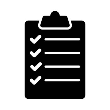 Kişisel ve Ticari Kullanım İçin Kontrol Listesi Vektörü Glyph Simgesi