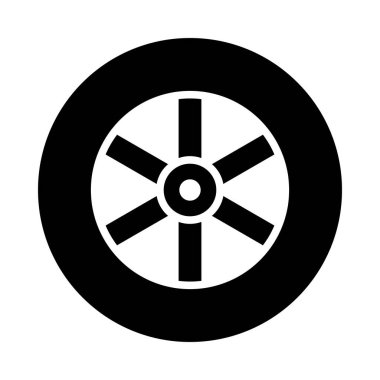 Kişisel ve ticari kullanım için Tekerlek Vektörü Kabartma Simgesi