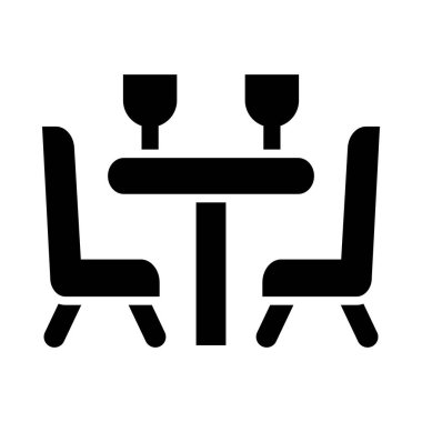 Kişisel ve ticari kullanım için Yemek Masası Vektörü Glyph Simgesi