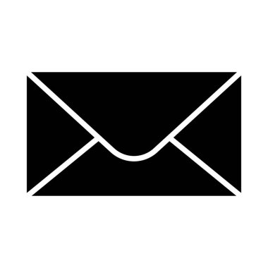 Kişisel ve Ticari Kullanım İçin E- posta Vektörü Glyph Simgesi