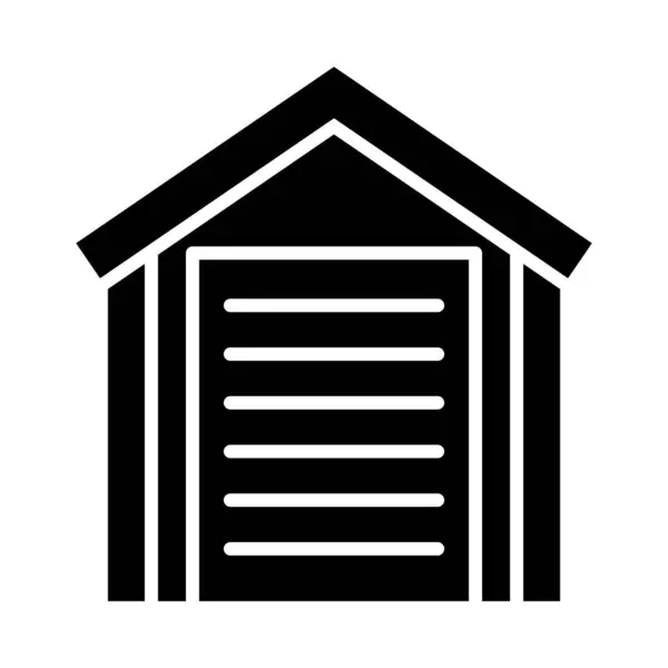 Garage Vector Glyph Icon Personal Commercial Use — Stock Vector