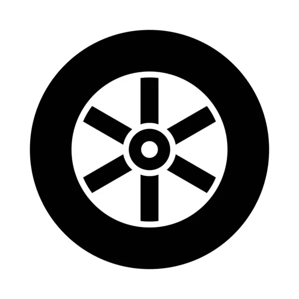 Wheel Vector Glyph Icon Personal Commercial Use — Stock Vector