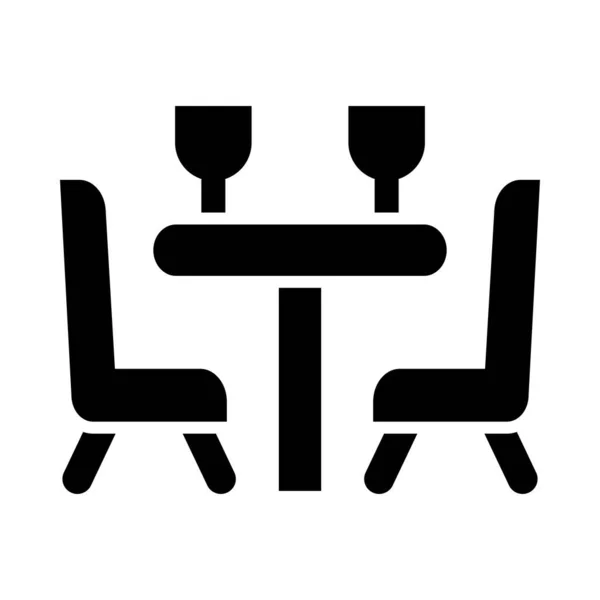 Esstisch Vector Glyph Icon Für Den Persönlichen Und Kommerziellen Gebrauch — Stockvektor